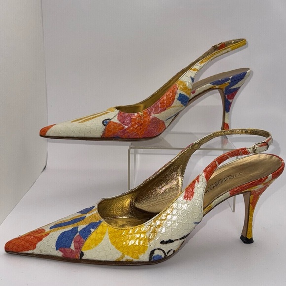 Dolce & Gabbana Snakeskin Multi Colored Slingback Heels - size 37 - Picture 3 of 11